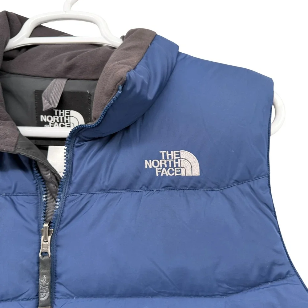 The North Face 550 Down Puffer Vest Mens Blue Full Zip Insulated Jacket M
